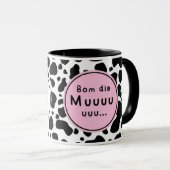 Cute “Bom Dia Muuuuu” Kawaii Cow Design Mok (Voorkant rechts)