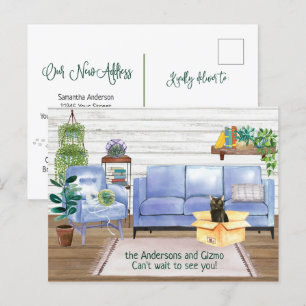 Cute Bombay Cozy Nieuw adres Aankondigingskaart