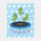 Cute bonen springen trampoline cartoon illustratie fleece deken (Voorkant)
