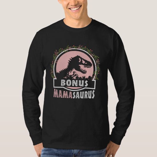 Cute Bonus Mama Saurus Rex Mamasaurus Stepmom Moth T-shirt (Voorkant)