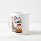 Cute Boo Dan Coffee Halloween Muziekleraar Mok (Voorkant links)