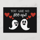 Cute Boo-ful Ghost Heart Valentijnsdag Feestdagenkaart (Voorkant)