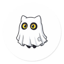 Cute Boo Geest Kat Halloween Kostuum Sticker