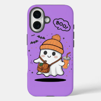 Cute Boo Ghost Girly iPhone 16 Phone Case – Kawaii