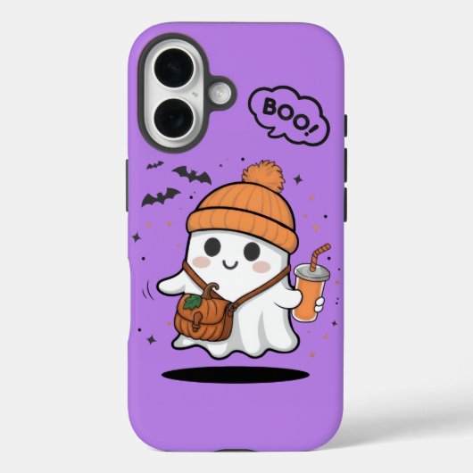 Cute Boo Ghost Girly iPhone 16 Phone Case – Kawaii (Achterkant)
