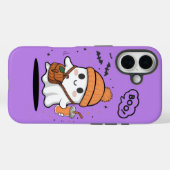 Cute Boo Ghost Girly iPhone 16 Phone Case – Kawaii (Achterkant (horizontaal))