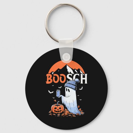 Cute Boo Ghost Halloween Pumpkin Beer Drinking Sok Sleutelhanger (Voorkant)