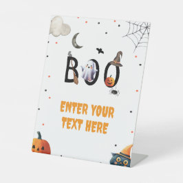 Cute Boo Halloween Geest Verjaardagsfeest Decorati Reclamebord Met Voetstuk