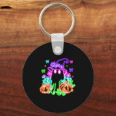 Cute Boo Halloween Ghost Witch Pumpkin Trendy Hall Sleutelhanger (Voorkant)