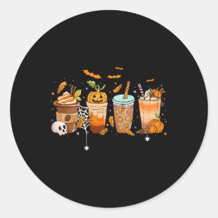 Cute Boo latte Coffee Halloween Spooky Season Herf Ronde Sticker