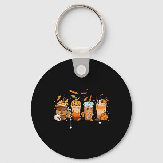 Cute Boo latte Coffee Halloween Spooky Season Herf Sleutelhanger (Voorkant)