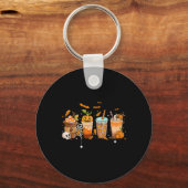 Cute Boo latte Coffee Halloween Spooky Season Herf Sleutelhanger (Voorkant)