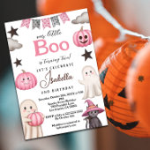 cute boo party pink ghost – Halloween 2nd birthday Kaart