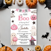 cute boo party pink ghost – Halloween 2nd birthday Kaart