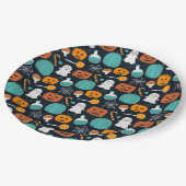 Cute Boo Pumpkin Candy Corn Halloween Pattern Papieren Bordje (Gekanteld)