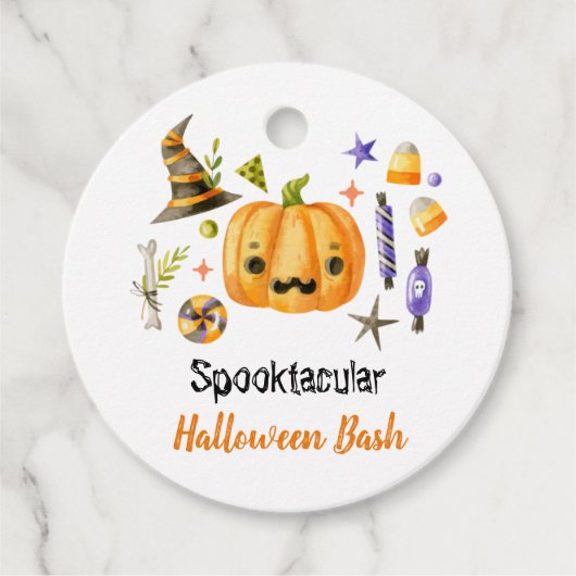 Cute Boo Pumpkin Spooktacular Halloween Bash Bedankjes Labels (Voorkant)