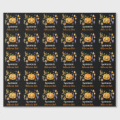 Cute Boo Pumpkin Spooktacular Halloween Bash Black Cadeaupapier (Vlak)