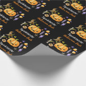 Cute Boo Pumpkin Spooktacular Halloween Bash Black Cadeaupapier (Hoek)