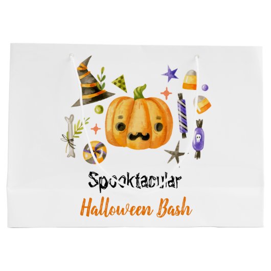 Cute Boo Pumpkin Spooktacular Halloween Bash Groot Cadeauzakje (Achterkant)