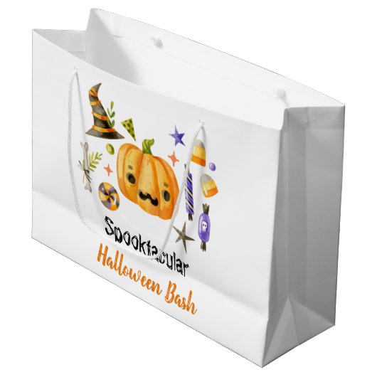 Cute Boo Pumpkin Spooktacular Halloween Bash Groot Cadeauzakje (Voorkant Gekanteld)