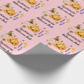 Cute Boo Pumpkin Spooktacular Halloween Bash Roze Cadeaupapier (Hoek)