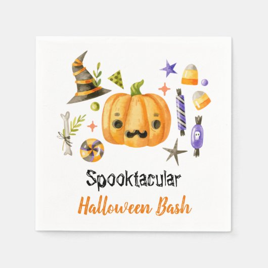 Cute Boo Pumpkin Spooktacular Halloween Bash Servet (Voorkant)
