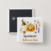 Cute Boo Pumpkin Spooktacular Halloween Bash Vierkante Button 5,1 Cm (Voorkant /achterkant)