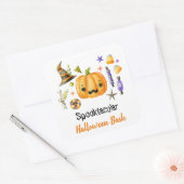 Cute Boo Pumpkin Spooktacular Halloween Bash Vierkante Sticker (Envelop)