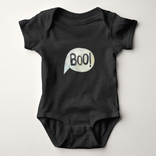 Cute Boo Zwarte Halloween Kostuum Romper (Voorkant)