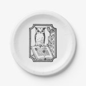 Cute  book club owl party bord (Voorkant)