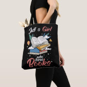 Cute Book Lover Bookworm Future Librarian Girl Tote Bag (Dichtbij)