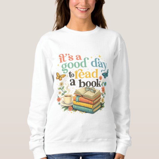  Cute Book Lover Graphic Tee Trui (Voorkant)