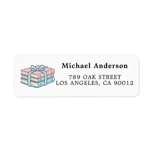 Cute Book Lover Return Address Label (Voorkant)