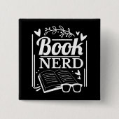 Cute Book Nerd Book Lover Vierkante Button 5,1 Cm (Voorkant)