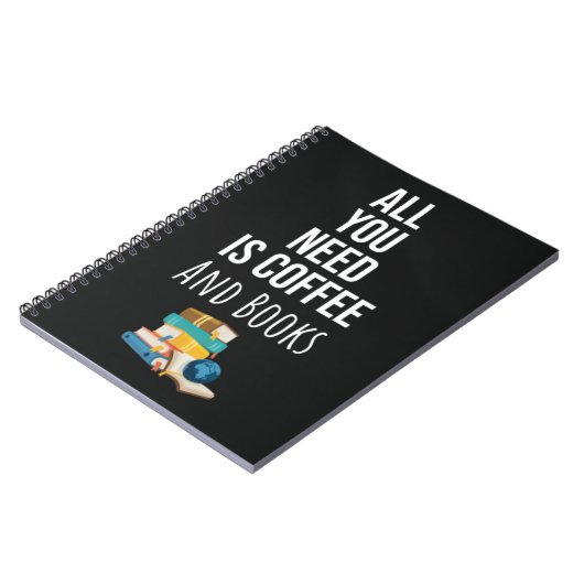 Cute Book Reading Gifts Coffee Quotes Lover Reader Notitieboek (Linkerzijde)