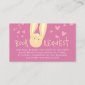 Cute Book Request Bunny Pink 1st Birthday Party Informatiekaartje (Voorkant)