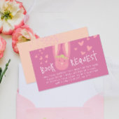 Cute Book Request Bunny Pink 1st Birthday Party Informatiekaartje