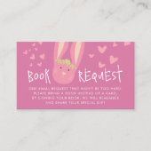 Cute Book Request Bunny Pink 1st Birthday Party Informatiekaartje (Voorkant)