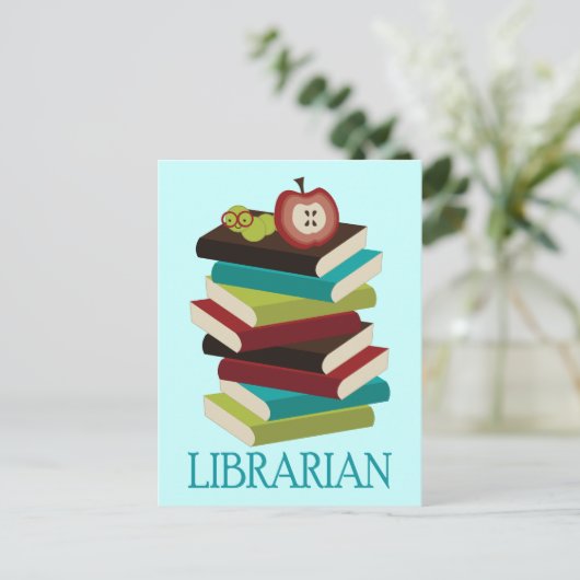 Cute Book Stack Librarian Gift Briefkaart (Staand voorkant)