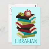 Cute Book Stack Librarian Gift Briefkaart (Voorkant / Achterkant)