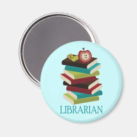 Cute Book Stack Librarian Gift Magneet (Voorkant / Achterkant)