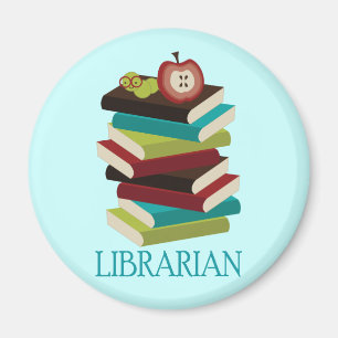 Cute Book Stack Librarian Gift Magneet