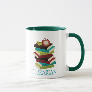 Cute Book Stack Librarian Gift Mok
