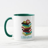 Cute Book Stack Librarian Gift Mok (Links)