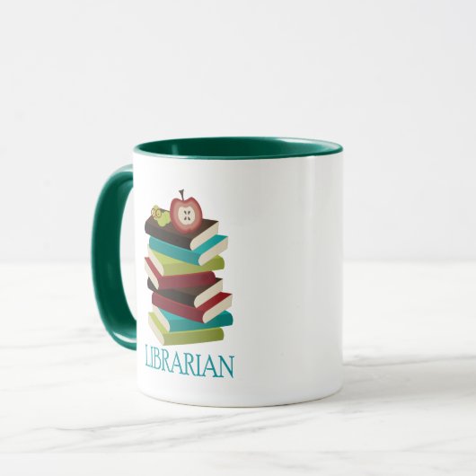 Cute Book Stack Librarian Gift Mok (Voorkant links)