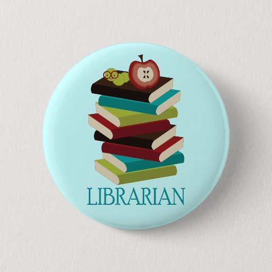 Cute Book Stack Librarian Gift Ronde Button 5,7 Cm (Voorkant)