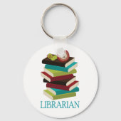 Cute Book Stack Librarian Gift Sleutelhanger (Voorkant)