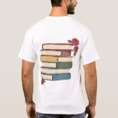 Cute Book Stack with Roses T-shirt (Achterkant)