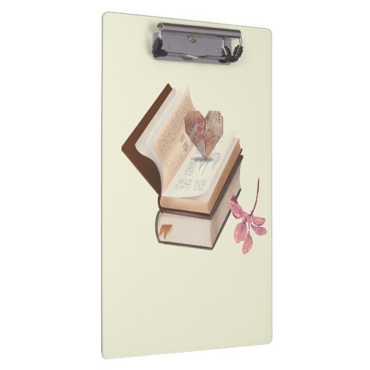 Cute book withe map heart and flower klembord (Rechts)