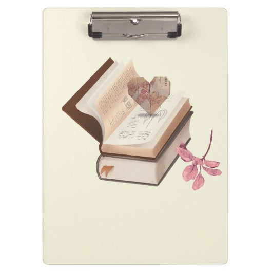 Cute book withe map heart and flower klembord (Voorkant)